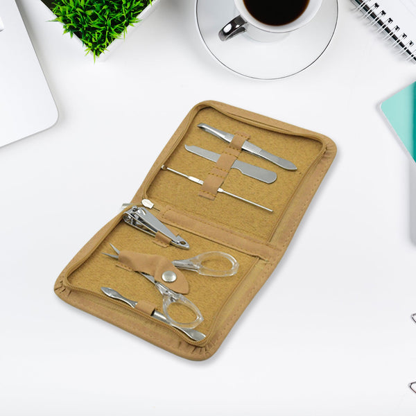 6-piece nail clipper kit with leather case