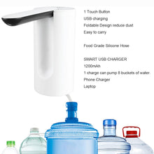 Foldable Water Dispenser, Portable Water Bottle Pump USB Charging Electric Automatic Drinking Pump, Portable Drinking Dispenser Pump for Home Kitchen Living Room Office Camping