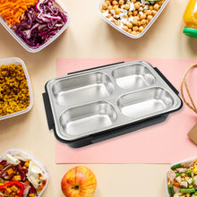 4 Compartment Insulated Lunch Box Stainless Steel |Tiffin Box for Boys, Girls, School & Office Men for Microwave & Dishwasher & Freezer Safe Adult Children Food Container (1 Pc)