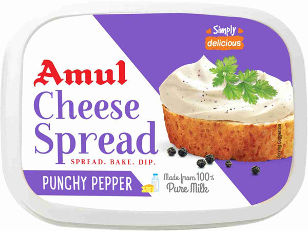 Amul Cheese Spread - Punchy Pepper, 200 g Tub