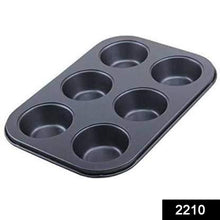 Reusable muffin tray with non-stick coating for 6 cups.