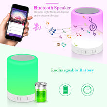 LED touch lamp with Bluetooth speaker for night use