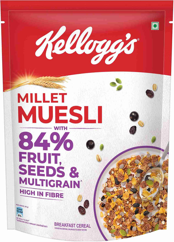 Kellogg's Millet Muesli 84% Fruit, Seed & Multigrain Pouch  (750 g)