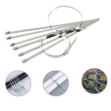 Stainless Steel Cable TIE Used for Solar, Industrial and Home Improvement Multipurpose HIGH Strength, Self-Locking Zip Ties, Multi-purpose Tie, Portable Rustproof 100Pcs Wide Application Zip Tie Set for Building (100 pcs Set / 4.6x200MM)