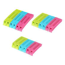 Set of 18 colorful plastic clips for sealing snack bags