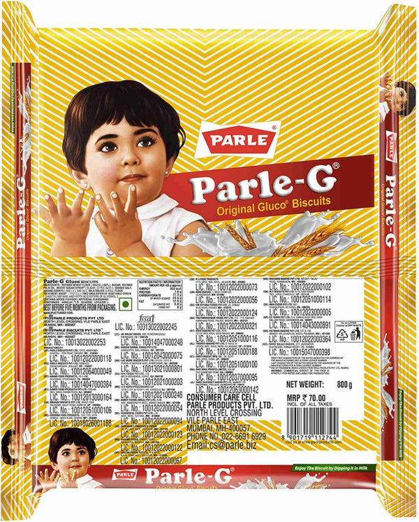 PARLE G Original Gluco Biscuits Plain Biscuit (Sada Biscuit)  (800 g)