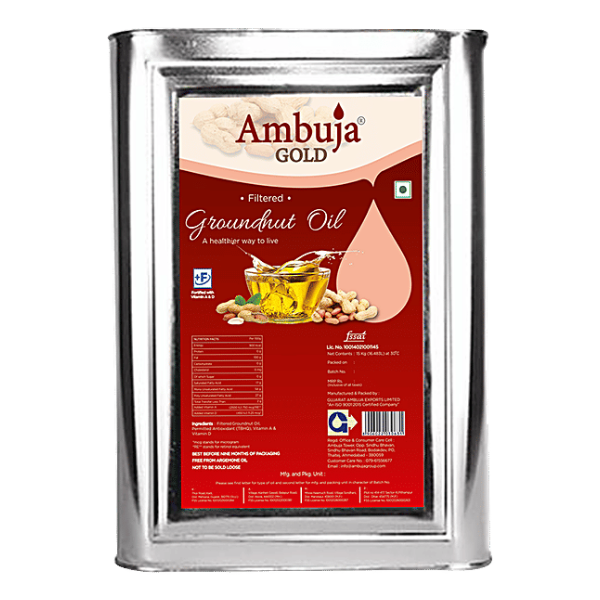 Ambuja Filtered Groundnut Oil, 15 KG