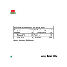 Amul Taaza Toned Fresh Milk 500ml