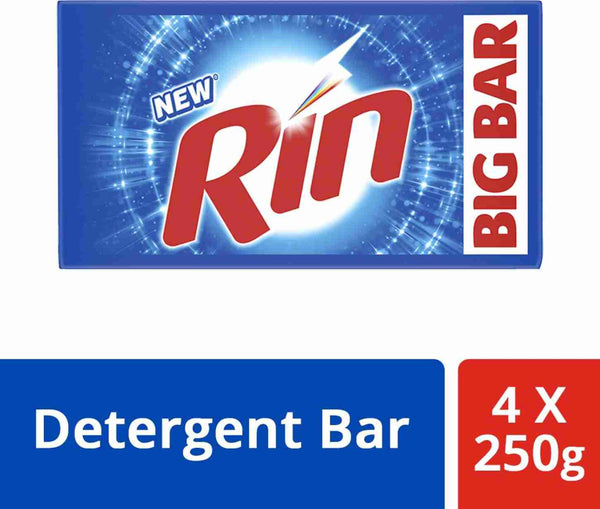 Rin Detergent Bar  (Pack OF 4)  (250 g)