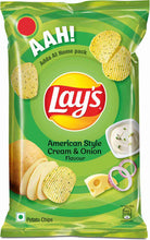 Lay's Potato Chips  American Style Cream & Onion Flavour, Crunchy Chips & Snacks, Party Pack (Weight May Vary)