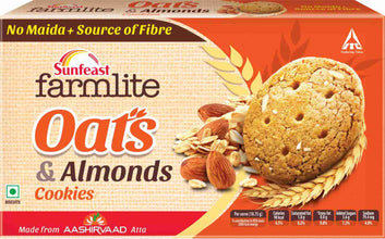 Sunfeast Farmlite Oats & Almonds Cookies Biscuit (Cookie)  (300 g)