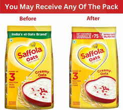 Saffola Rolled Oats,Creamy 100% Natural, High Protein & Fibre, Healthy Cereal, Pouch  (300g SAFFOLA OATS Free)  (1 kg)