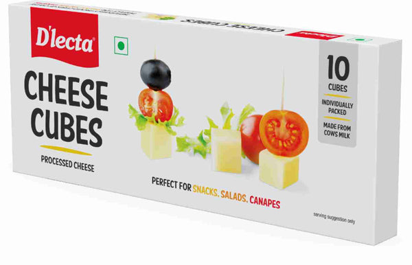 D'lecta Processed Cheese Cubes 200g – Easy Open Pack, 10 Cubes