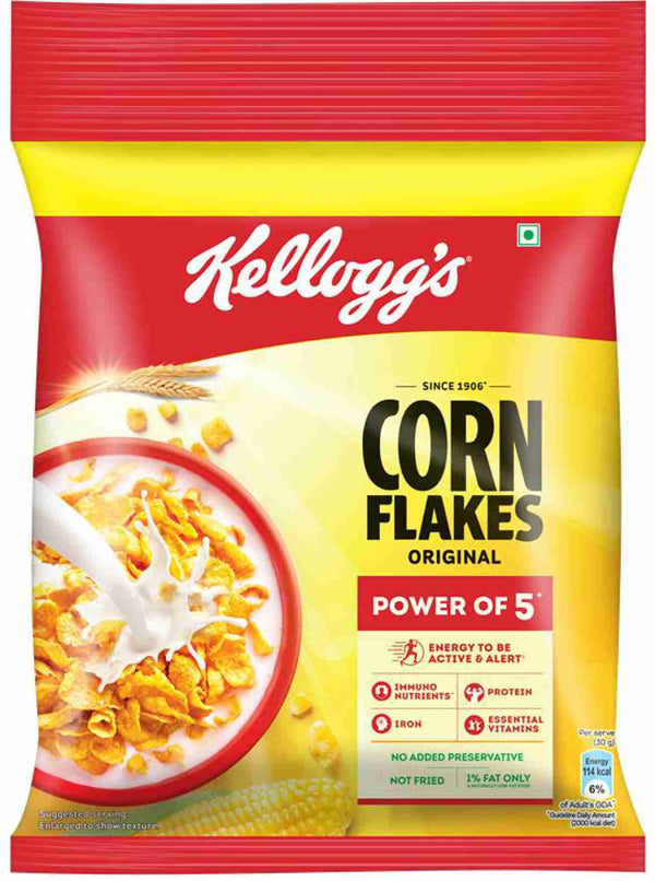 Kellogg's Corn Flakes Original, Power of Energy, Protein, Iron, Calcium & Vitamins, Cereal Pouch  (251 g)