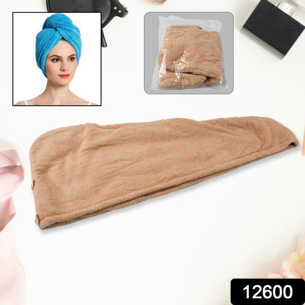 Microfiber Hair Wrap Towel Cap, Quick Turban Hair-Drying Absorbent Microfiber Towel / Dry Shower Caps (1 Pc)